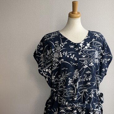 浴衣地のワンピース