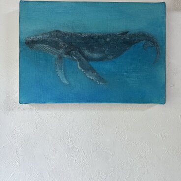 絵画　「くじら」 アクリル画　SMキャンバス