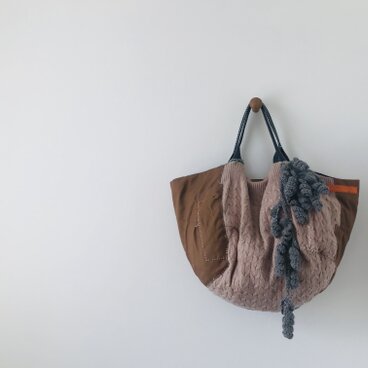 Bag   手縫いのバッグ　布製　スローファッション ハンドメイド　2035