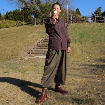 bighug 塩縮ベンタイルコットンシャツ●ブラウン