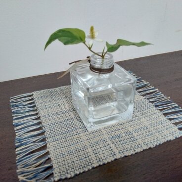 藍染 手織りテーブルセンター