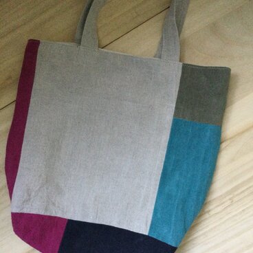 リネンの色合わせトートバッグ