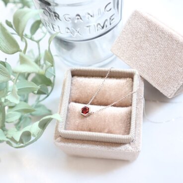 【ガーネット 六角ネックレス】 誕生石 4mm シルバー天然石 金属アレルギー対応 アクセサリー ジュエリー