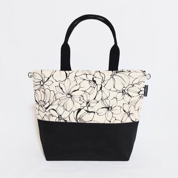 モノトーンの花 2Wayお出掛けバック