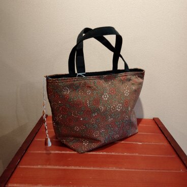 着物　トート型手さげバッグ（小）ファスナー付き