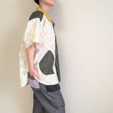 アロハ的なシャツ006 / リーフカーキ