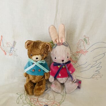 再販　おしゃれケープのうさちゃんとくまちゃん