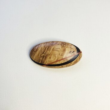 ブローチ -カリン･シタン･チューリップウッド 楕円-