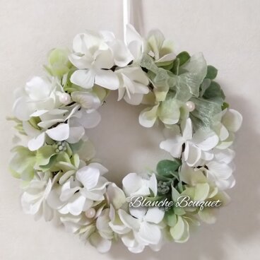 あじさいのリースМ　グリーン