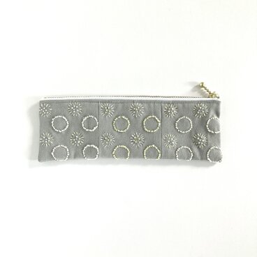 ポーチ［砂粒］right gray×salty lemon