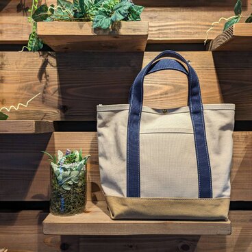 ちょっとそこまでサイズ　帆布シンプルトートバッグ　国産帆布使用で丈夫で軽い　アイボリー　ナチュラル　コンパクト