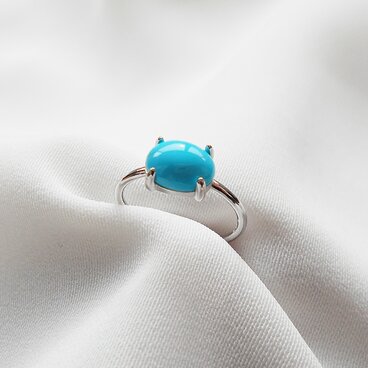 ［4回目のご案内］スリーピングビューティーターコイズオーバルカポションリング