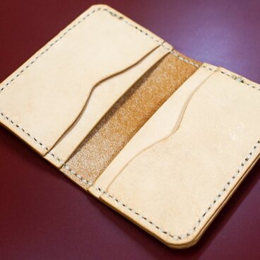 国産本革　たつのレザー　カードケース　パスケース　タンニン鞣し 手縫い