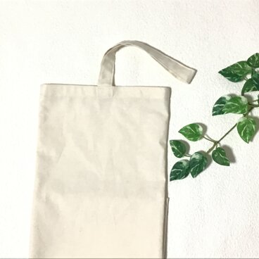 ロングバッグ　ロングエコバッグ　生成り　長いお野菜やパンのお買い物、釣り竿収納などに　