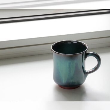 無名異焼：マグカップ：グリーン