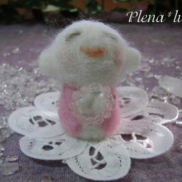 こ地蔵さん　ピンクS003WH（ローズクオーツ）