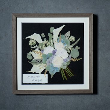 【アフターブーケ ＜SiSii シィシィ＞】生花ブーケを「押し花＆額装」してお届けします　 結婚式 ブーケ 記念 残す