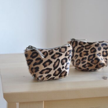 コロコロコインケース　ヘアカーフ（ ヒョウ柄 ）※１個です