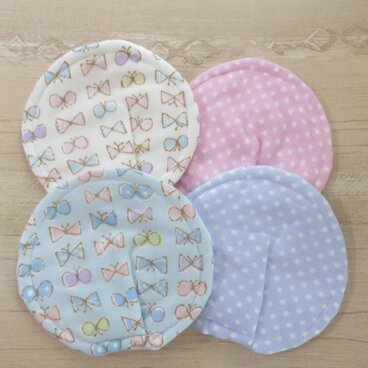 New*母乳パッド2組セット*リボンちょうちょ*水玉