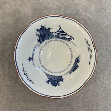 有田焼　手描洸琳山水なぶり平鉢