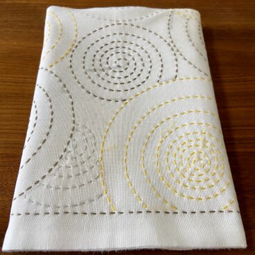 刺し子♡ふきん　(うずまき)