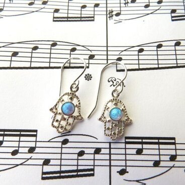 silver hamsa earrings シルバーハムサピアス