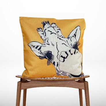 森のクッション Giraffe design -ヒノキの香り-