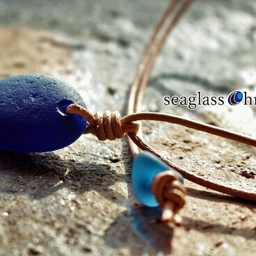 コバルトブルーシーグラスのペンダント