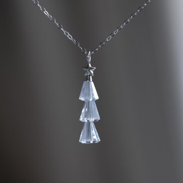 シルバーMサイズ　Tiny tree necklace　ツリーネックレス　星　クォーツ　クリスマスツリー