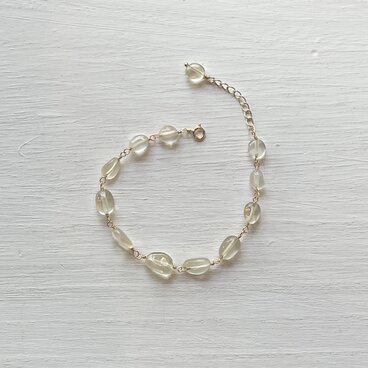 14kgfブレスレットレモンクォーツ　タンブル