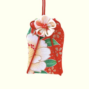 （祝花白）元巫女が作る花のお守り袋