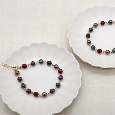 《２色から選べる》冬色パールブレスレット