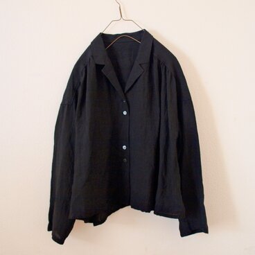 LINEN 開襟シャツ *ブラック* size FREE