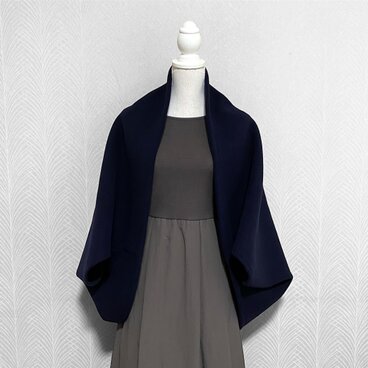 厚手ウールモッサ◇ネイビー◇マーガレットカーディガン