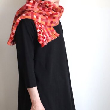 カシミヤ＜紅粒あつめ＞手織り