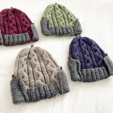 木ボタンのパイロット帽[1]