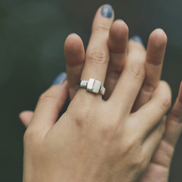 ljós og skuggi ring　Mサイズ ユニセックス シルバーリング　silver925