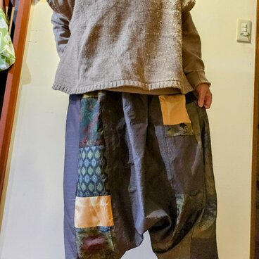値引き❗着物リメイクサルエルパンツ⭐カッコいいおとなのおしゃれ