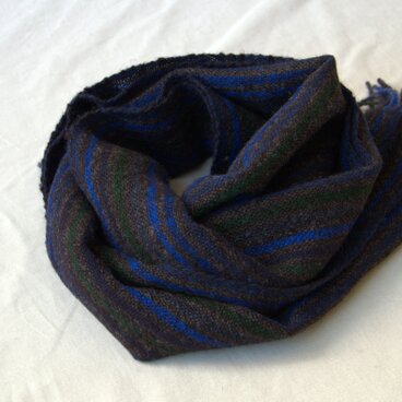 ホームスパンマフラー ブルーストライプ