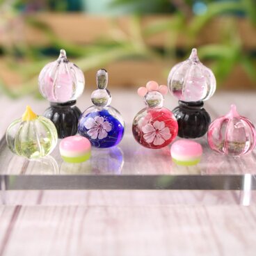 とんぼ玉ひな人形 ガラスのミニチュア雛人形