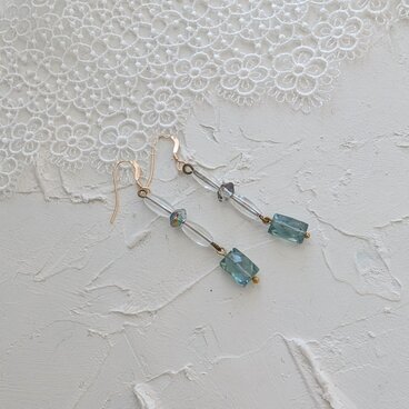再販✳ヴィンテージフランス＊アパタイト＊ロングピアス＊14kgfピアス＊no.724