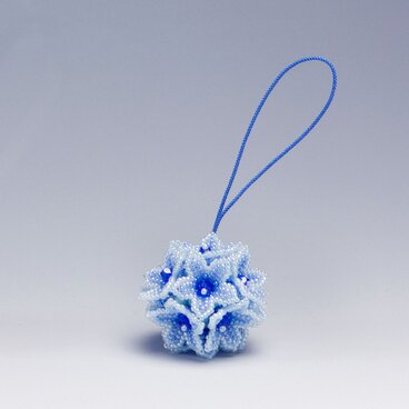 フラワーボールのオーナメント・ブルー