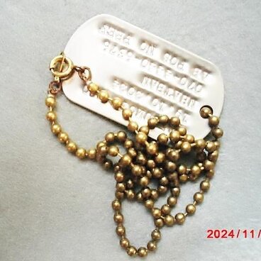 打刻込 【ベトナム戦争 】米軍実物品 / チェーン50㎝ + 認識票 　各1