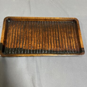 黒柿拭漆我谷盆（くろがきふきうるしわがたぼん）煎茶盆　折敷　　№8082