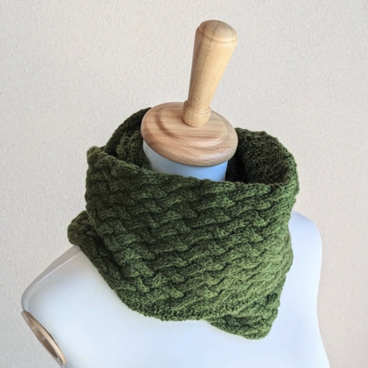 カシミヤ級の肌触り♡100%ヤクのリバーシブルスヌード【アイビーグリーン】