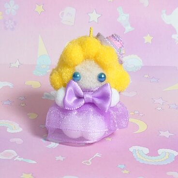 【送無】ポンポンマスコット♪フランス人形ちゃん☌ᴗ☌｡୨୧パープルドレス୨୧