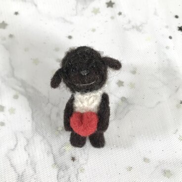 【ブローチ】ハートひつじのブローチ