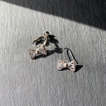 【銀線細工】Ribbon(S)ピアスorイヤリング/SV925