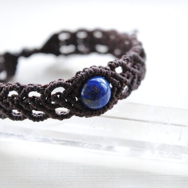 『受注制作』ラピスラズリハートマクラメブレスレット＊10㎜
