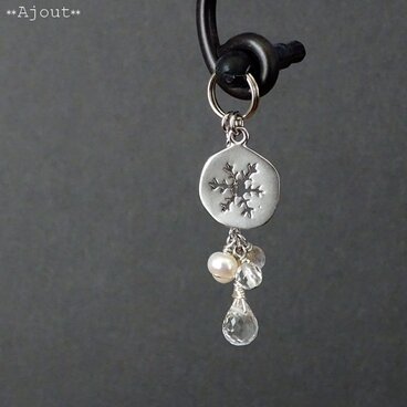 メタルスノーフレークプレートのスマホピアス《MA-112》